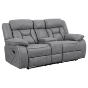 Higgins Pillow Top Arm Motion Loveseat with Console Grey - Theo's Factory Direct Mattress & Furniture (Columbus, OH)