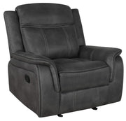 Lawrence Upholstered Tufted Back Glider Recliner - Theo's Factory Direct Mattress & Furniture (Columbus, OH)