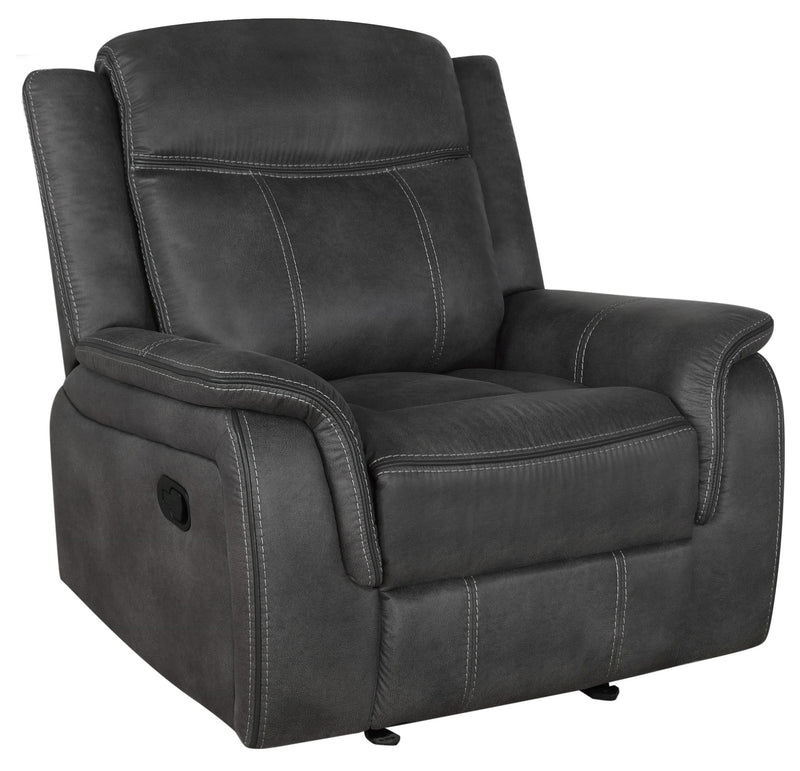 Lawrence Upholstered Tufted Back Glider Recliner - Theo's Factory Direct Mattress & Furniture (Columbus, OH)