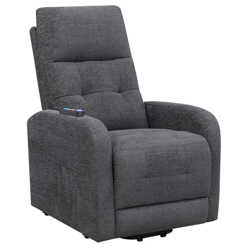 Howie Tufted Upholstered Power Lift Recliner Charcoal - Theo's Factory Direct Mattress & Furniture (Columbus, OH)