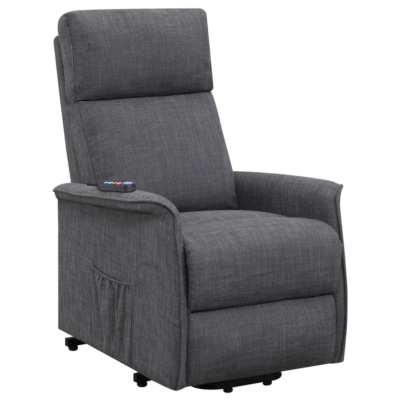 Herrera Power Lift Recliner with Wired Remote Charcoal - Theo's Factory Direct Mattress & Furniture (Columbus, OH)