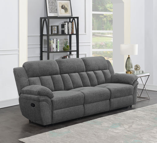 Bahrain Upholstered Motion Sofa Charcoal - Theo's Factory Direct Mattress & Furniture (Columbus, OH)