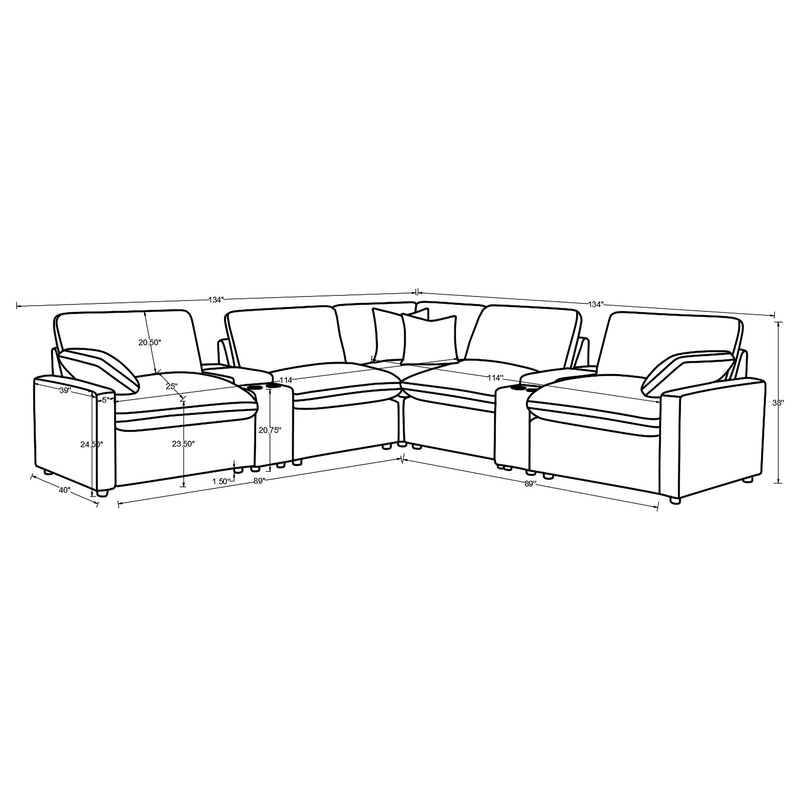 Collins Modular Power Reclining Sectional Sofa - Theo's Factory Direct Mattress & Furniture (Columbus, OH)