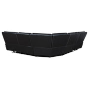 Hewitt Leather Upholstered Power Reclining Sectional Black - Theo's Factory Direct Mattress & Furniture (Columbus, OH)