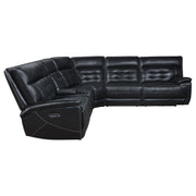 Hewitt Leather Upholstered Power Reclining Sectional Black - Theo's Factory Direct Mattress & Furniture (Columbus, OH)