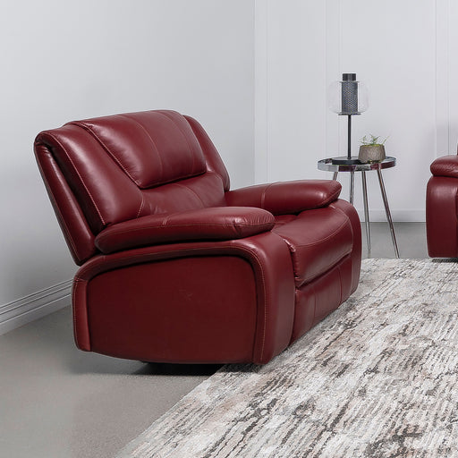 Camila Upholstered Glider Recliner Chair Red Faux Leather - Theo's Factory Direct Mattress & Furniture (Columbus, OH)
