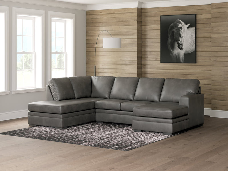 Lofton-Pike Sectional with Chaise - Theo's Factory Direct Mattress & Furniture (Columbus, OH)