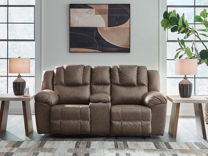 Lowilla Reclining Loveseat with Console - Theo's Factory Direct Mattress & Furniture (Columbus, OH)