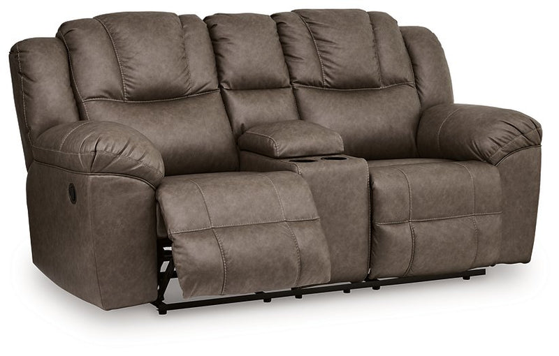 Lowilla Reclining Loveseat with Console - Theo's Factory Direct Mattress & Furniture (Columbus, OH)