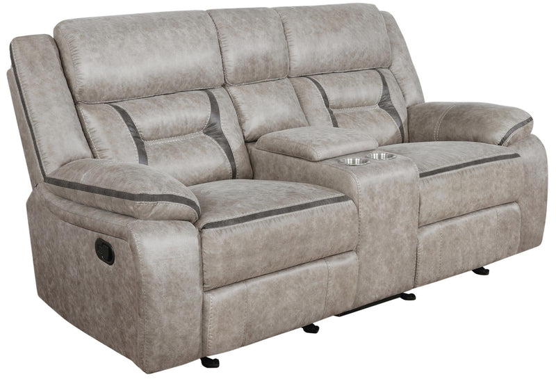Greer Upholstered Tufted Back Glider Loveseat - Theo's Factory Direct Mattress & Furniture (Columbus, OH)