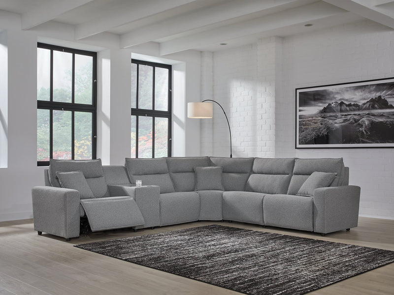Modmax Reclining Sectional with Console - Theo's Factory Direct Mattress & Furniture (Columbus, OH)