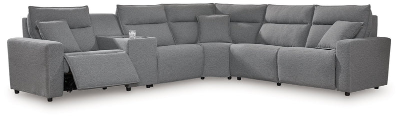 Modmax Reclining Sectional with Console - Theo's Factory Direct Mattress & Furniture (Columbus, OH)