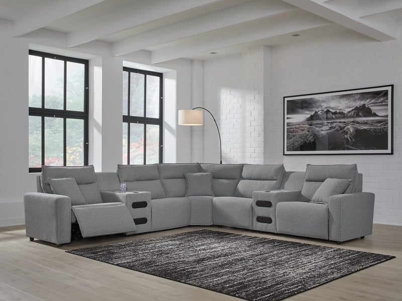 Modmax Power Reclining Sectional with Chaise - Theo's Factory Direct Mattress & Furniture (Columbus, OH)