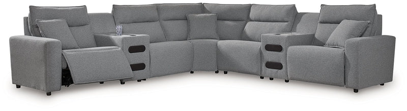 Modmax Power Reclining Sectional with Chaise - Theo's Factory Direct Mattress & Furniture (Columbus, OH)