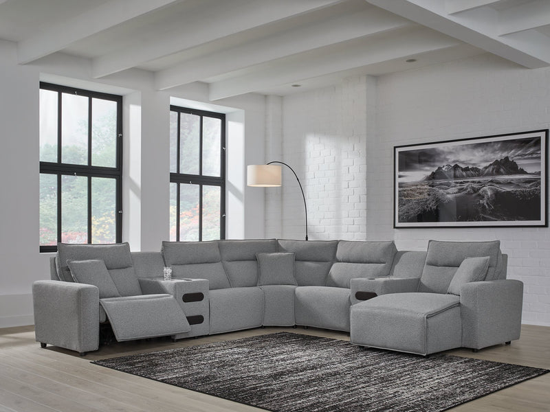 Modmax Power Reclining Sectional with Chaise - Theo's Factory Direct Mattress & Furniture (Columbus, OH)