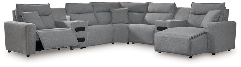 Modmax Power Reclining Sectional with Chaise - Theo's Factory Direct Mattress & Furniture (Columbus, OH)
