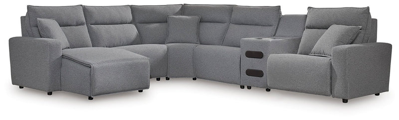 ModMax II Reclining Sectional with Chaise and Audio Console - Theo's Factory Direct Mattress & Furniture (Columbus, OH)