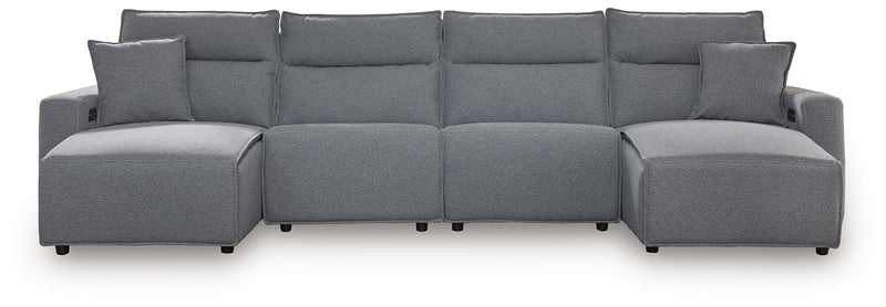 Modmax Power Reclining Sectional with Chaise - Theo's Factory Direct Mattress & Furniture (Columbus, OH)
