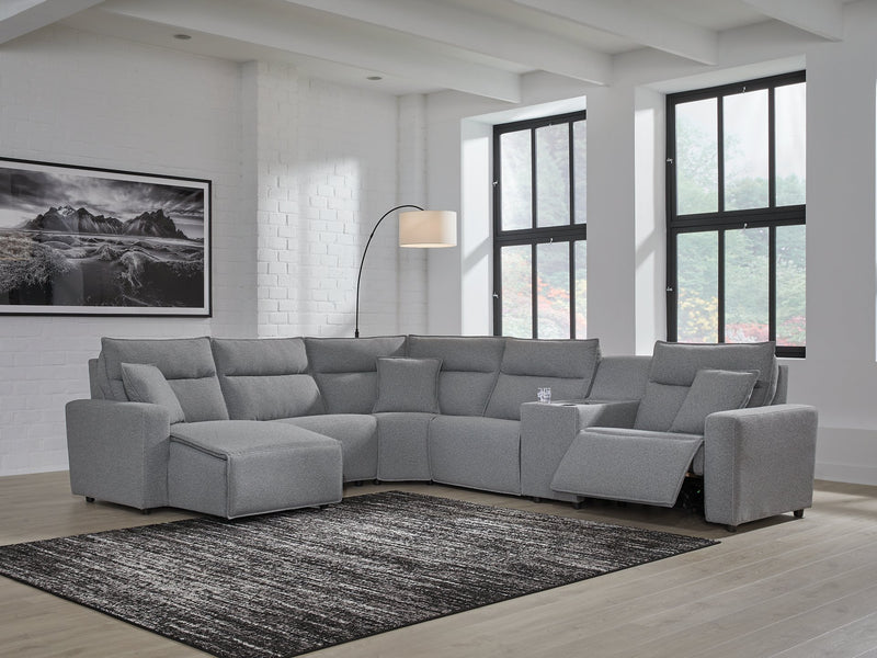 Modmax Power Reclining Sectional with Chaise - Theo's Factory Direct Mattress & Furniture (Columbus, OH)