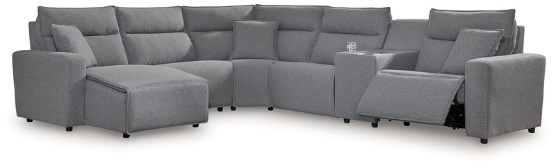 Modmax Power Reclining Sectional with Chaise - Theo's Factory Direct Mattress & Furniture (Columbus, OH)