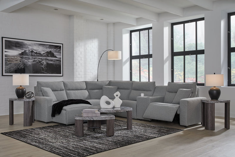 Modmax Power Reclining Sectional with Chaise - Theo's Factory Direct Mattress & Furniture (Columbus, OH)