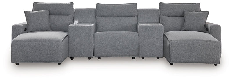 Modmax Power Reclining Sectional with Chaise - Theo's Factory Direct Mattress & Furniture (Columbus, OH)