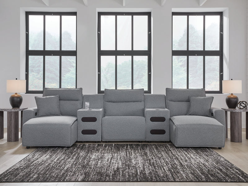 Modmax Power Reclining Sectional with Chaise - Theo's Factory Direct Mattress & Furniture (Columbus, OH)