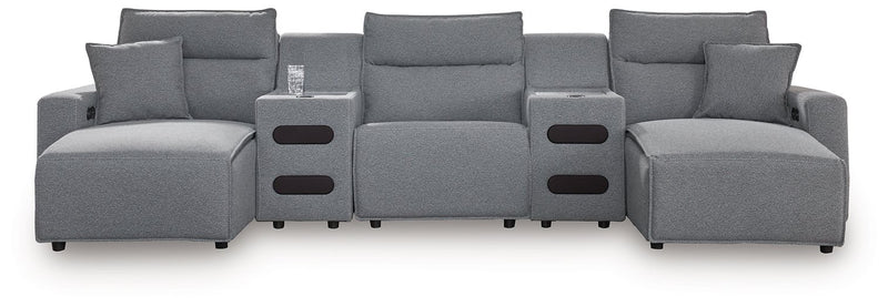 Modmax Power Reclining Sectional with Chaise - Theo's Factory Direct Mattress & Furniture (Columbus, OH)