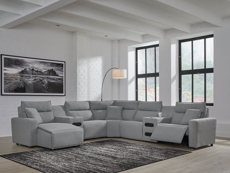 Modmax Power Reclining Sectional with Chaise - Theo's Factory Direct Mattress & Furniture (Columbus, OH)