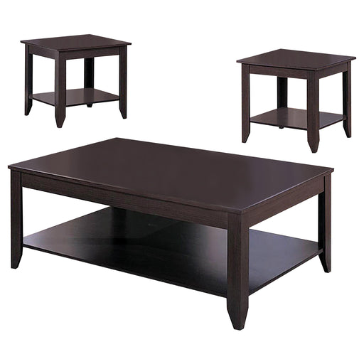 Brooks 3-piece Occasional Table Set with Lower Shelf Cappuccino - Theo's Factory Direct Mattress & Furniture (Columbus, OH)