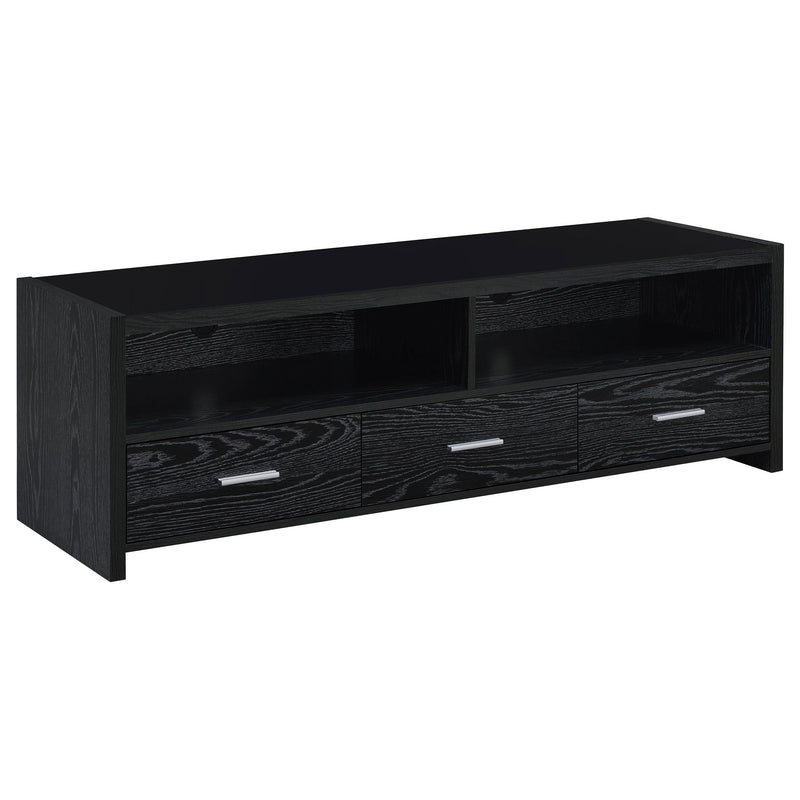 Alton 62" 3-drawer TV Console Black Oak - Theo's Factory Direct Mattress & Furniture (Columbus, OH)