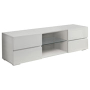 Galvin 4-drawer TV Console Glossy White - Theo's Factory Direct Mattress & Furniture (Columbus, OH)