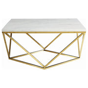 Meryl Square Coffee Table White and Gold - Theo's Factory Direct Mattress & Furniture (Columbus, OH)