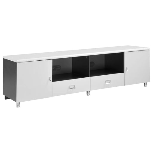 Burkett 2-drawer TV Console White and Grey - Theo's Factory Direct Mattress & Furniture (Columbus, OH)