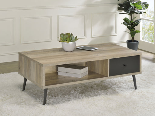 Welsh1-drawer Rectangular Engineered Wood Coffee Table With Storage Shelf Antique Pine and Grey - Theo's Factory Direct Mattress & Furniture (Columbus, OH)