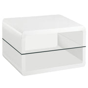 Elana Square 2-shelf End Table Glossy White - Theo's Factory Direct Mattress & Furniture (Columbus, OH)