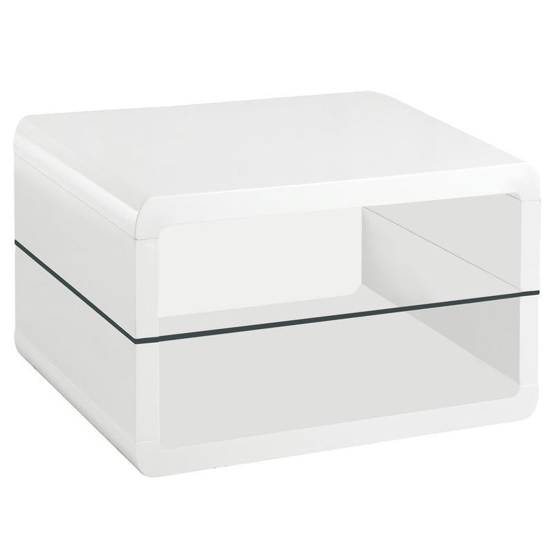 Elana Square 2-shelf End Table Glossy White - Theo's Factory Direct Mattress & Furniture (Columbus, OH)