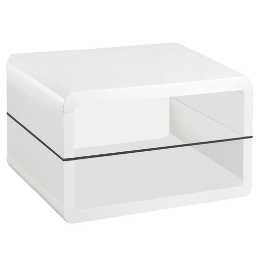 Elana Square 2-shelf End Table Glossy White - Theo's Factory Direct Mattress & Furniture (Columbus, OH)