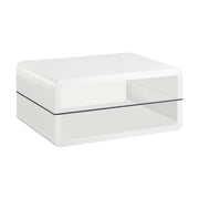 Elana Rectangle 2-shelf Coffee Table Glossy White - Theo's Factory Direct Mattress & Furniture (Columbus, OH)