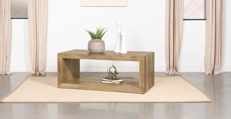 Benton Rectangular Solid Wood Coffee Table Natural - Theo's Factory Direct Mattress & Furniture (Columbus, OH)