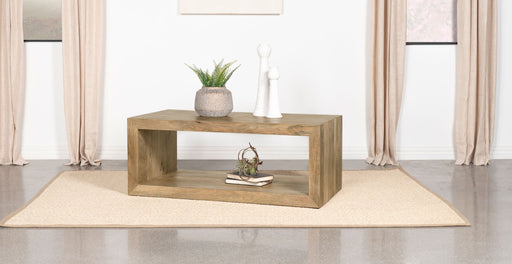 Benton Rectangular Solid Wood Coffee Table Natural - Theo's Factory Direct Mattress & Furniture (Columbus, OH)