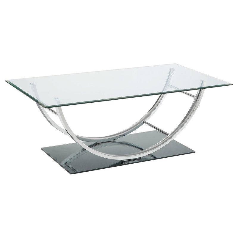 Danville U-shaped Coffee Table Chrome - Theo's Factory Direct Mattress & Furniture (Columbus, OH)