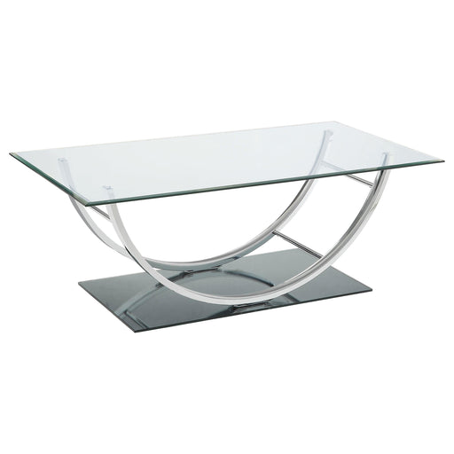 Danville U-shaped Coffee Table Chrome - Theo's Factory Direct Mattress & Furniture (Columbus, OH)