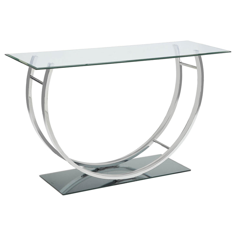 Danville U-shaped Sofa Table Chrome - Theo's Factory Direct Mattress & Furniture (Columbus, OH)
