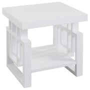 Schmitt Rectangular End Table High Glossy White - Theo's Factory Direct Mattress & Furniture (Columbus, OH)