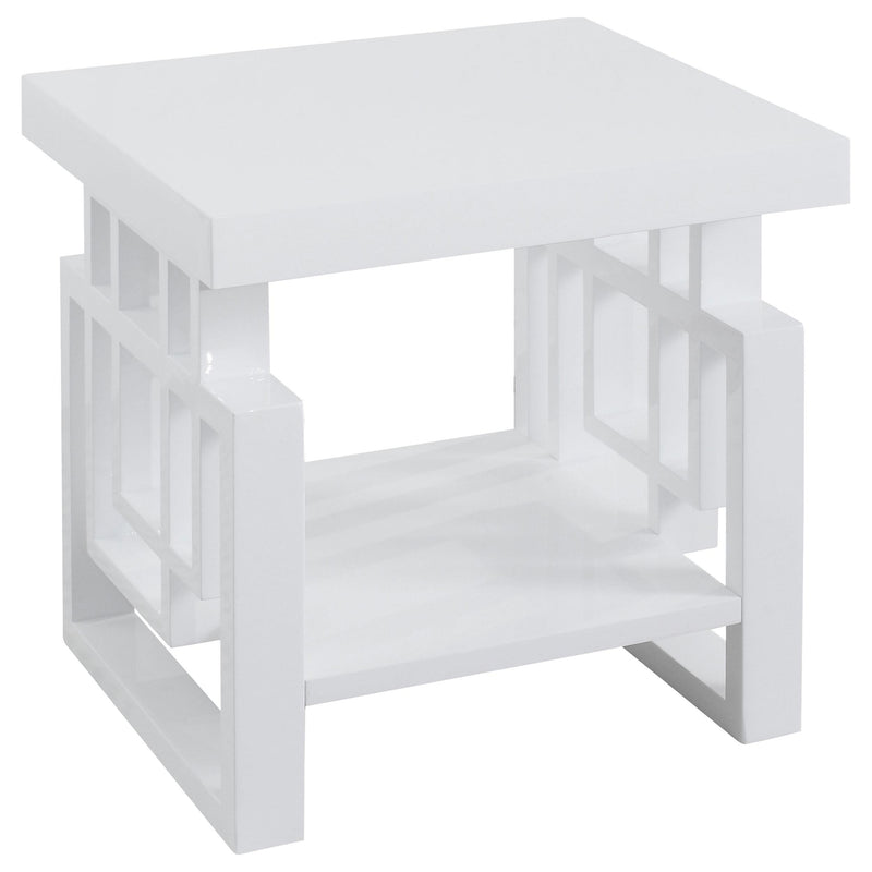 Schmitt Rectangular End Table High Glossy White - Theo's Factory Direct Mattress & Furniture (Columbus, OH)