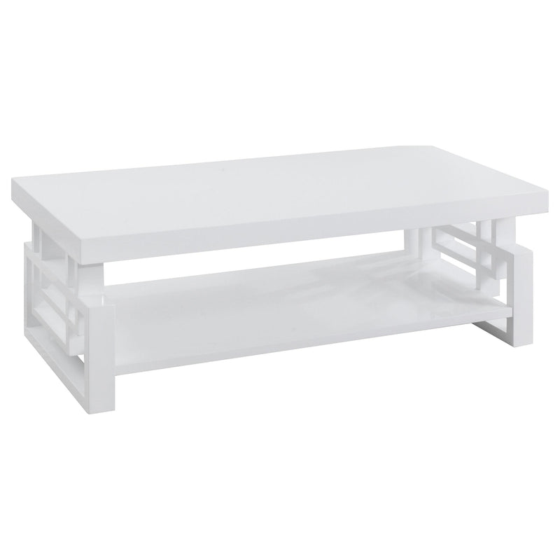 Schmitt Rectangular Coffee Table High Glossy White - Theo's Factory Direct Mattress & Furniture (Columbus, OH)