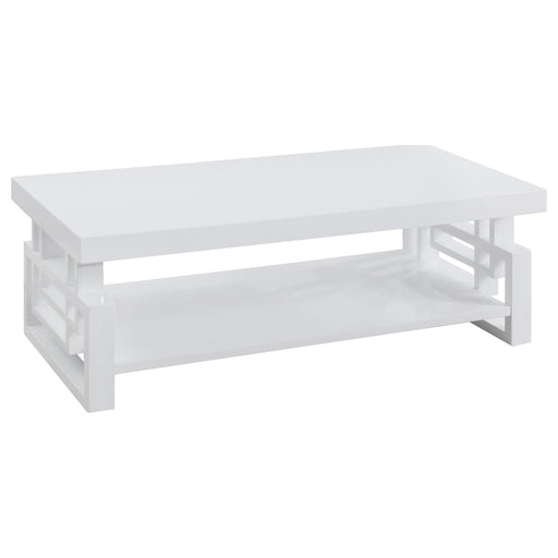 Schmitt Rectangular Coffee Table High Glossy White - Theo's Factory Direct Mattress & Furniture (Columbus, OH)