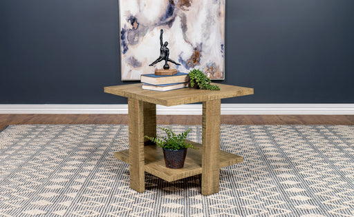 Dawn Square Engineered Wood End Table With Shelf Mango - Theo's Factory Direct Mattress & Furniture (Columbus, OH)