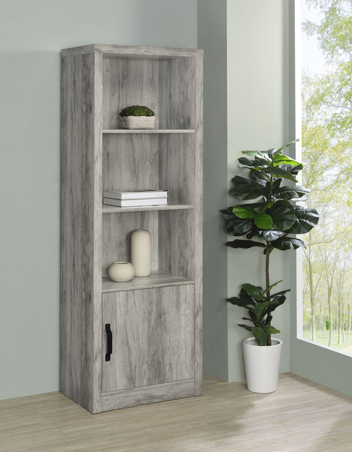 Burke 3-shelf Media Tower With Storage Cabinet Grey Driftwood - Theo's Factory Direct Mattress & Furniture (Columbus, OH)